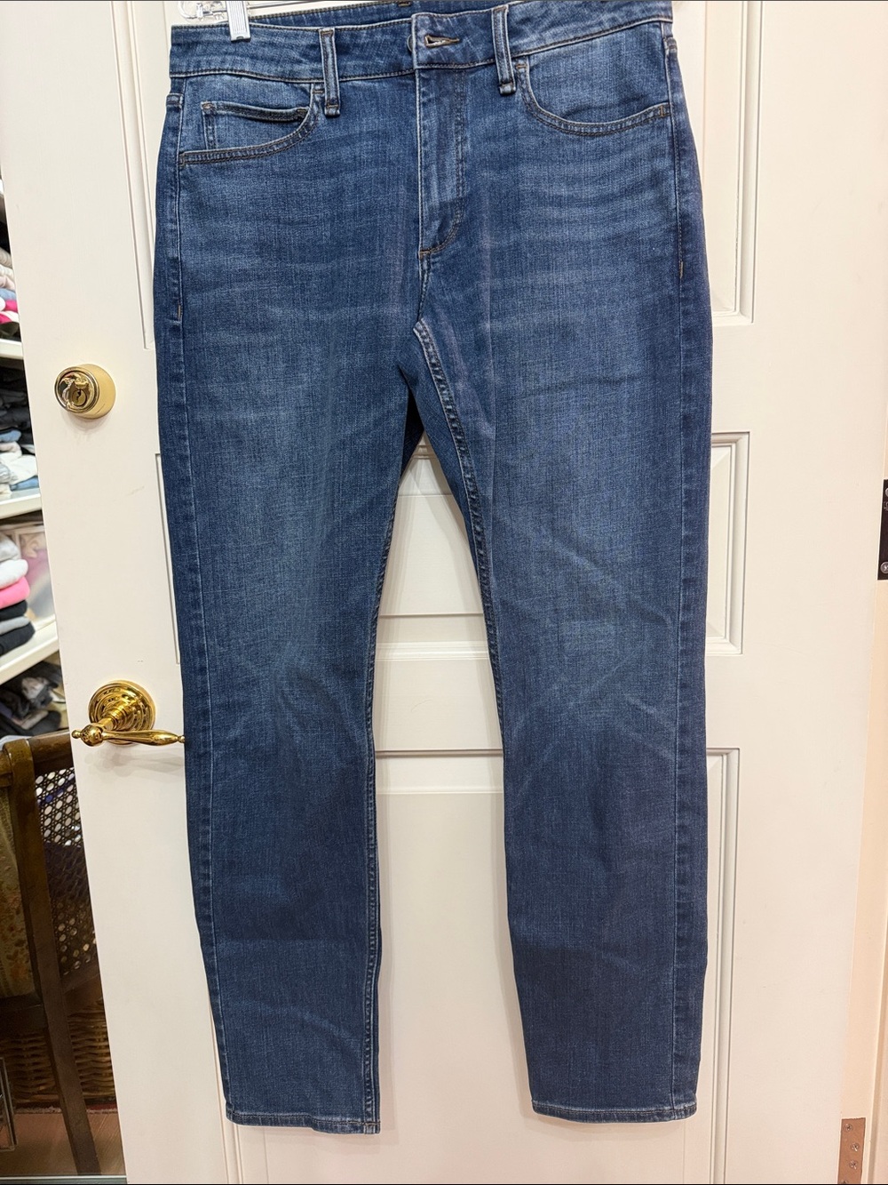 rag & bone Men's Slim Straight Jeans in Medium Blue